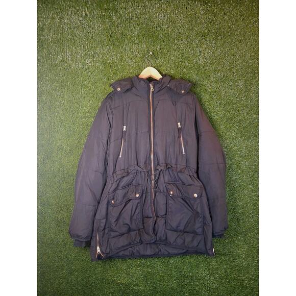 J.CREW Jackets & Blazers - J.Crew Chateau Puffer Jacket Women's Large Black PrimaLoft Insulated Hooded Coat